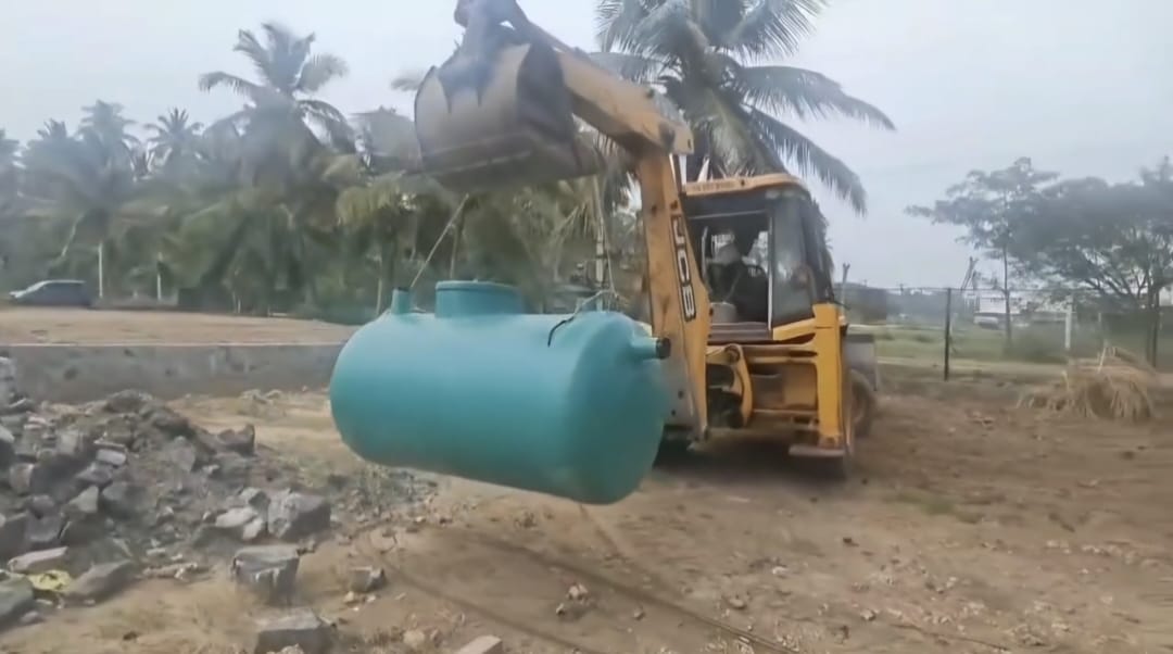 FRP Bio Septic Tank installation process at site