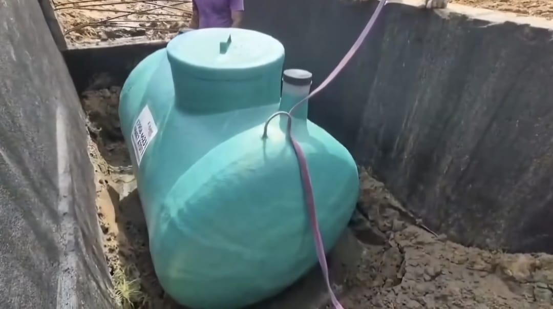 FRP Bio Tank installed underground ready for operation